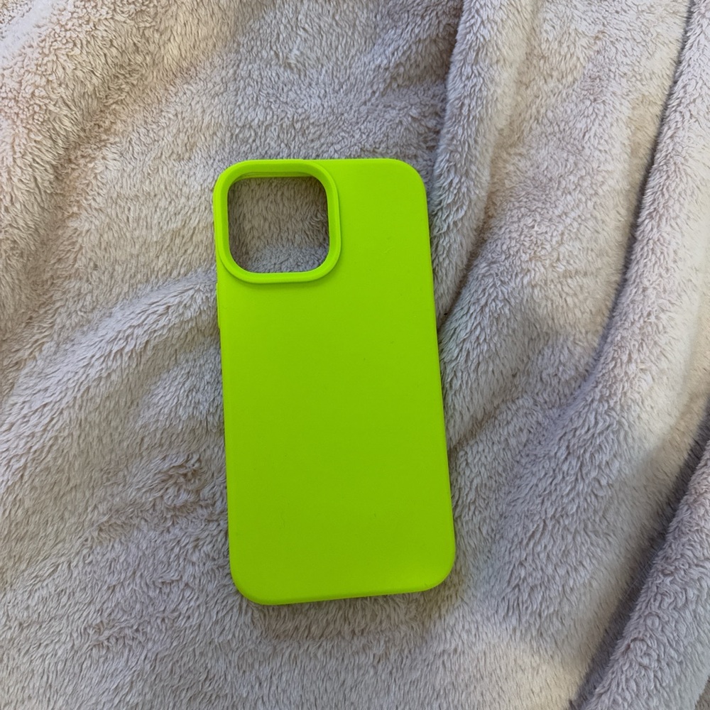 Neon green soft touch phone case